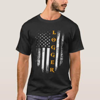 Logger Amerikaanse Vlag Carpenter Gift T-shirt