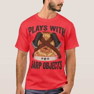 Logger speelt af met scherp voorwerp x lumberjack t-shirt