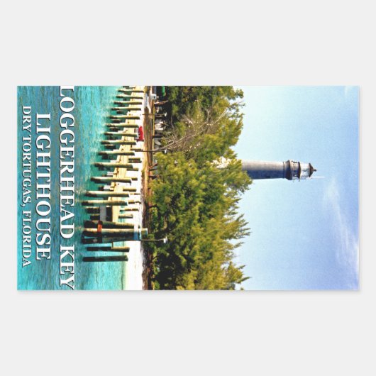 Loggerhead Key Lighthouse, Dry Tortugas Florida Rechthoekige Sticker (Voorkant)