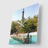 Loggerhead Key Lighthouse, Dry Tortugas Florida Vierkante Klok (Hoek)