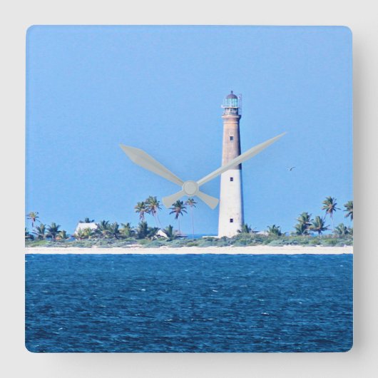 Loggerhead Key Lighthouse, Dry Tortugas Florida Vierkante Klok (Voorkant)
