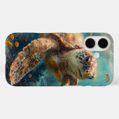 Loggerhead schildpad zwemmen in de oceaan deksel Case-Mate iPhone case (Achterkant (horizontaal))
