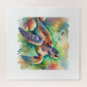 Loggerhead Sea Turtle 010824AREF108 - Watercolor Legpuzzel (Horizontaal)