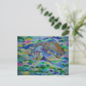Loggerhead Turtle Colorful Art Briefkaart (Staand voorkant)