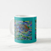 Loggerhead Turtle Colorful Art Koffiemok (Voorkant links)