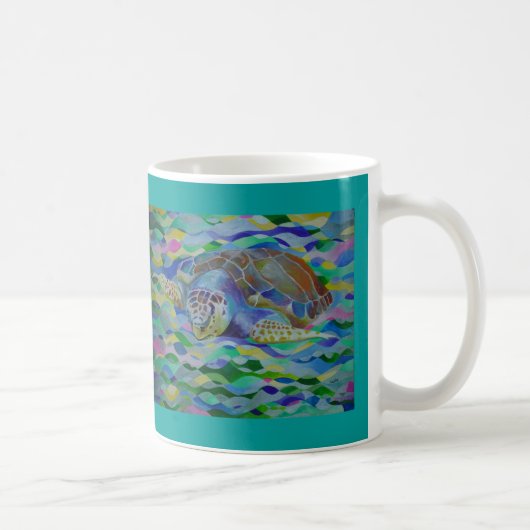 Loggerhead Turtle Colorful Art Koffiemok (Rechts)