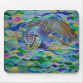 Loggerhead Turtle Colorful Art Muismat (Voorkant)