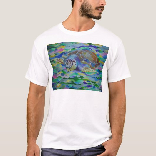 Loggerhead Turtle Colorful Art T-shirt (Voorkant)
