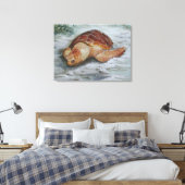 Loggerhead Turtle - St George Island Canvas Afdruk (Insitu (Slaapkamer))