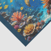 Loggerhead zee schildpad duiken in rif en koralen tissuepapier (Detail)