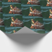 Loggerhead Zee Turtle Artistic Portret Cadeaupapier (Hoek)
