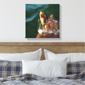 Loggerhead Zee Turtle Artistic Portret Canvas Afdruk (Insitu (Slaapkamer))