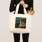 Loggerhead Zee Turtle Artistic Portret Grote Tote Bag (Voorkant (product))