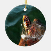 Loggerhead Zee Turtle Artistic Portret Keramisch Ornament (Voorkant)