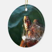 Loggerhead Zee Turtle Artistic Portret Keramisch Ornament (Links)