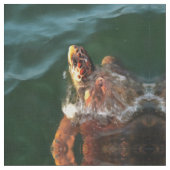 Loggerhead Zee Turtle Artistic Portret Stof (Close Up)