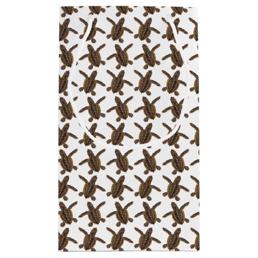 Loggerhead Zee Turtle Hatchling Gift Bag Klein Cadeauzakje (Achterkant)