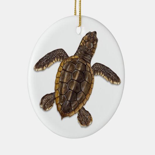 Loggerhead Zee Turtle Hatchling Ornament (Rechts)