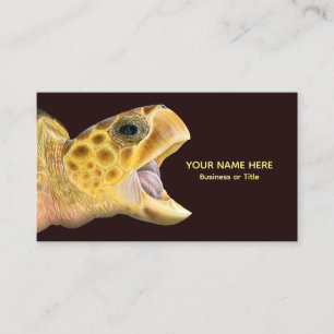 Loggerhead Zee Turtle Open Mouth Visitekaartje