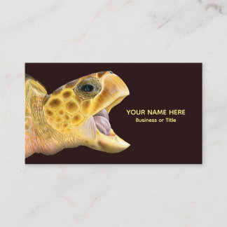 Loggerhead Zee Turtle Open Mouth Visitekaartje