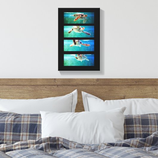 Loggerhead Zee Turtle Study Wrapped Canvas Afdruk (Insitu (Slaapkamer))
