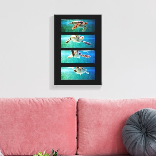 Loggerhead Zee Turtle Study Wrapped Canvas Afdruk (Insitu (Woonkamer))