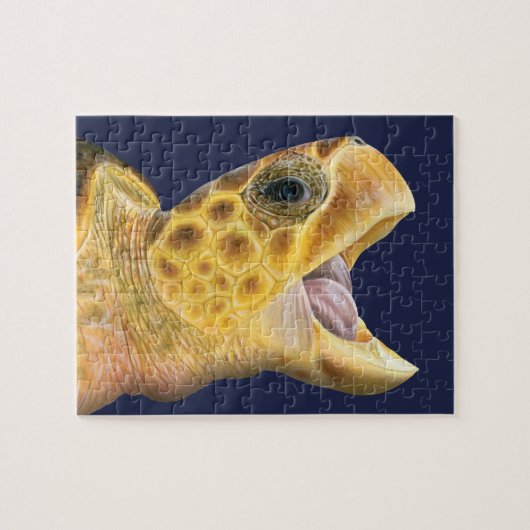 Loggerhead Zee Turtle with Open Mouth Puzzle Legpuzzel (Horizontaal)