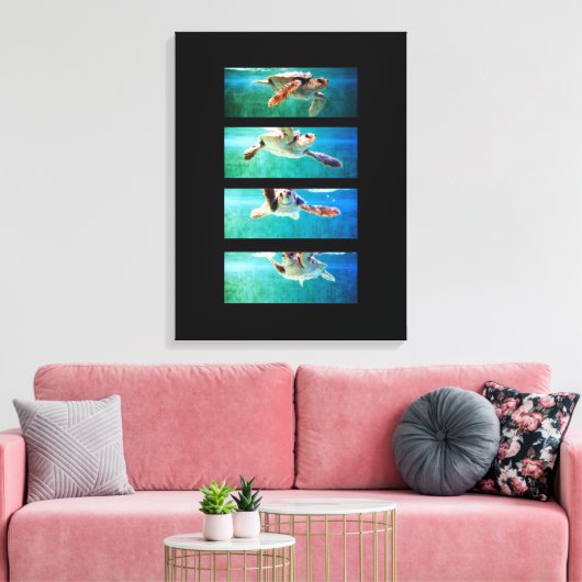 Loggerhead Zeeschildpad Studie Wrapped Canvas Afdruk (Insitu (Woonkamer))
