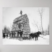 Loggers at Work, 1890.  foto Poster (Voorkant)