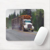 Logging Truck and Highway Art voor vrachtwagenlief Muismat (Met muis)
