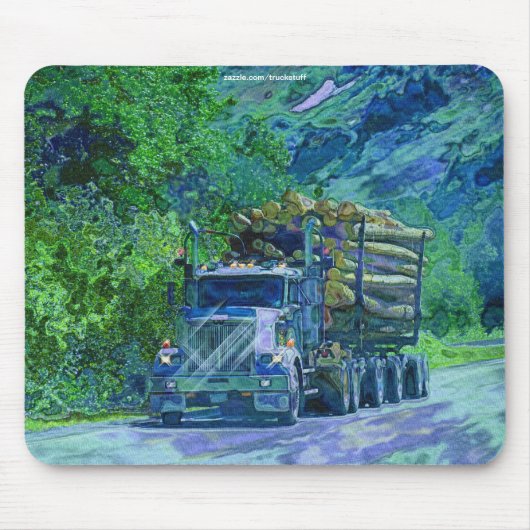LOGGING TRUCK BIG RIG TRUCKERS Cadeaus Muismat (Voorkant)