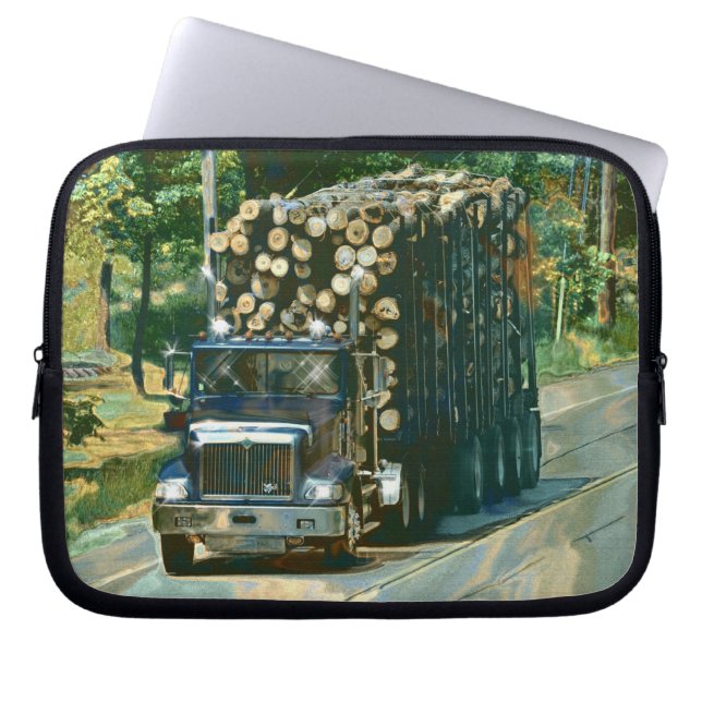 Logging Truck Driver's Art Laptop Sleeve (Voorkant)