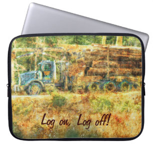 Logging Truck Humor Driver's Art Laptop Mouw Sleeve
