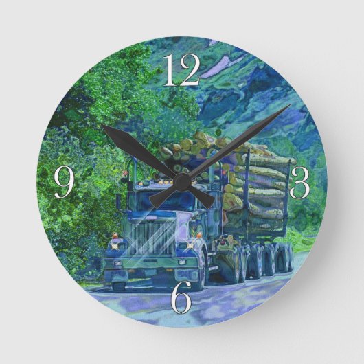 Logging vrachtwagen hout vrachtvervoer ronde klok (Voorkant)