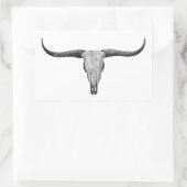 Loghorn Steer Bull Skull Rechthoekige Sticker (Tas)
