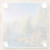 Loghut aan het meer glazen onderzetter (Achterkant)