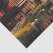 Loghut aan het meer tissuepapier (Detail)