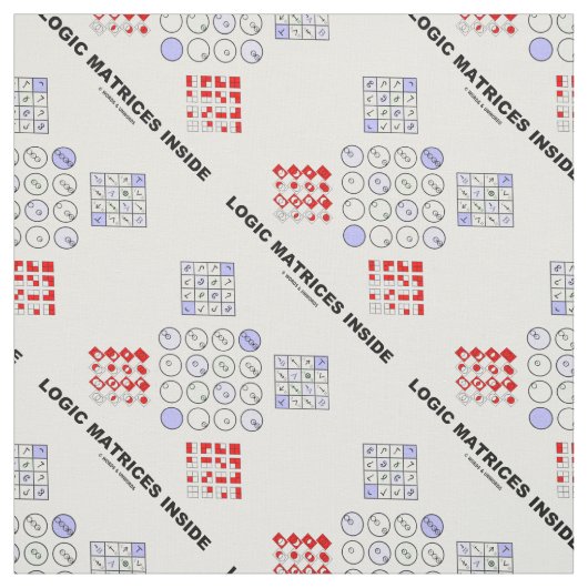 Logic Matrices in Boolean Logic Geek Humor Stof (Swatch)