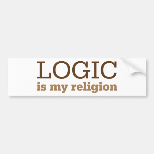 Logica is mijn religie bumpersticker (Voorkant)