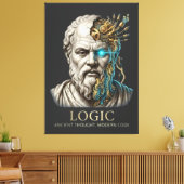 Logica - Oude Gedachten Moderne Code Cyberpunk Canvas Afdruk (Insitu (Woonkamer))