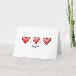 Logica van Liefde Één plus Één Valentijnsdag Feestdagen Kaart