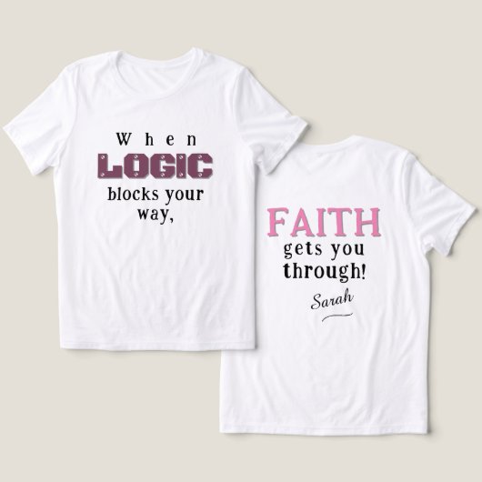Logica vs. geloof Tri-Blend shirt (Ontwerp Voorkant & Achterkant)