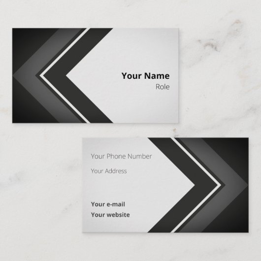 Logical Black Retro Arrow Visitekaartje (Voorkant / Achterkant)