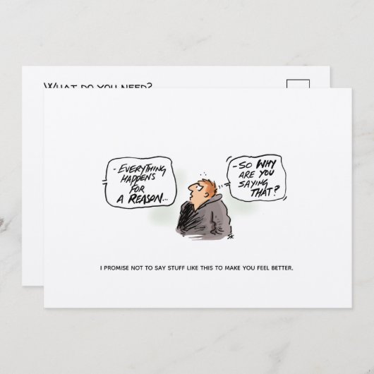 "Logicus Randomus" Funny Cancer Briefkaart (Voorkant / Achterkant)