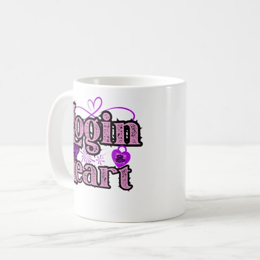 Login naar mijn hart. Valentijnsdag Koffiemok (Voorkant links)