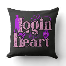 Login naar mijn hart. Valentijnsdag .Sierkussen
