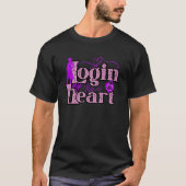 Login naar mijn hart. Valentijnsdag T-shirts (Voorkant)