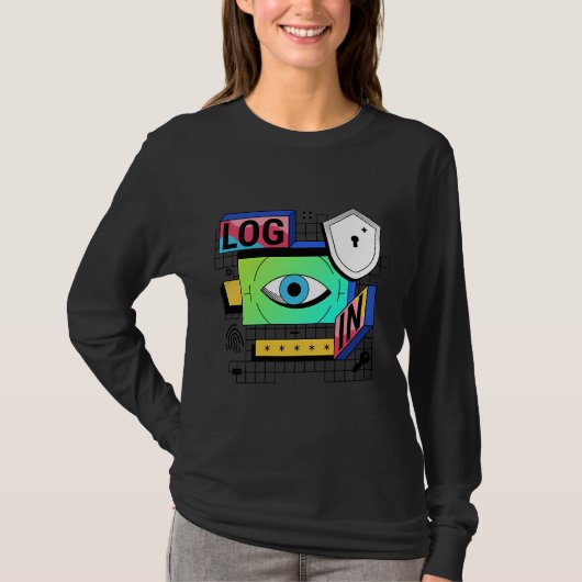 Login Security Grafische T-Shirt – Moderne Technol (Voorkant)