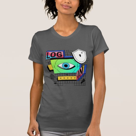 Login Security Grafische T-Shirt – Moderne Technol (Voorkant)