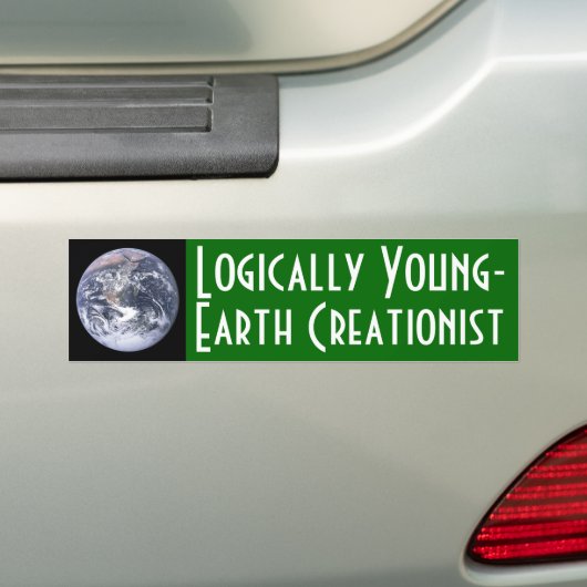 Logisch Jong-Aarde Creationist Bumpersticker (Op auto)